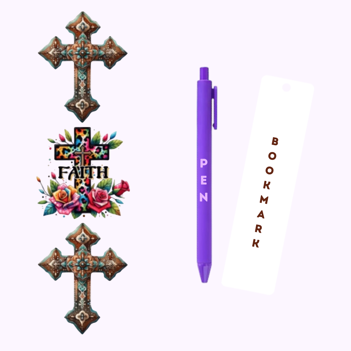 Faith Cross Pen/Bookmark Wrap #77