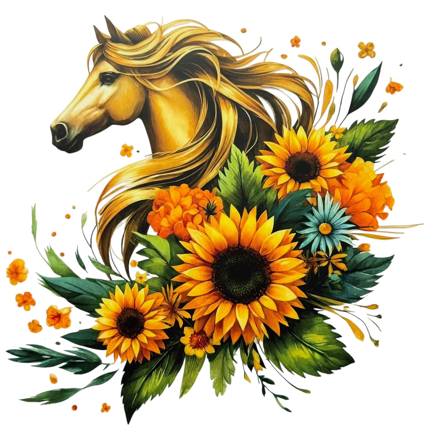 Horse & Sunflowers Adult DTF #7
