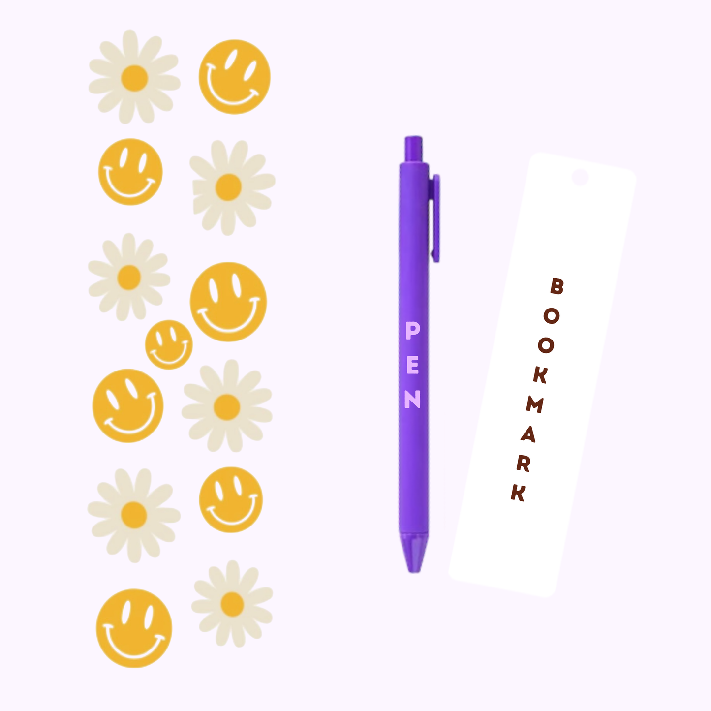 Smiley Face Pen/Bookmark Wrap #60