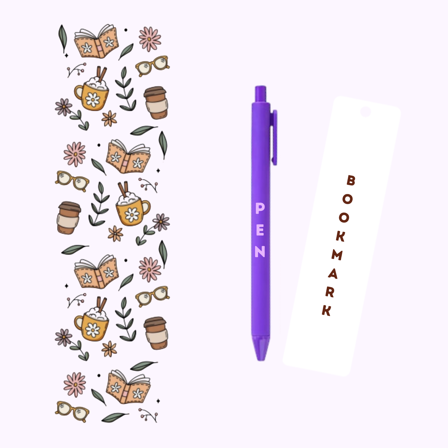 Books & Coffee Book Pen/Bookmark Wrap #11
