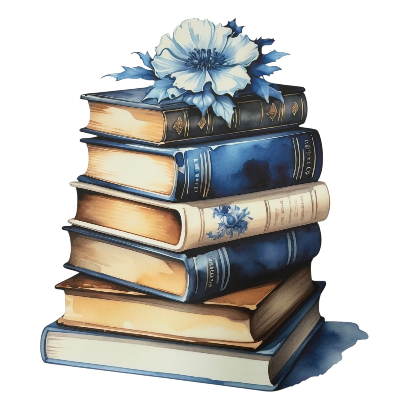Blue Stacked Books Adult DTF #57