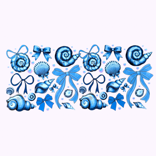 Blue Shells & Bows Cup Wrap #108