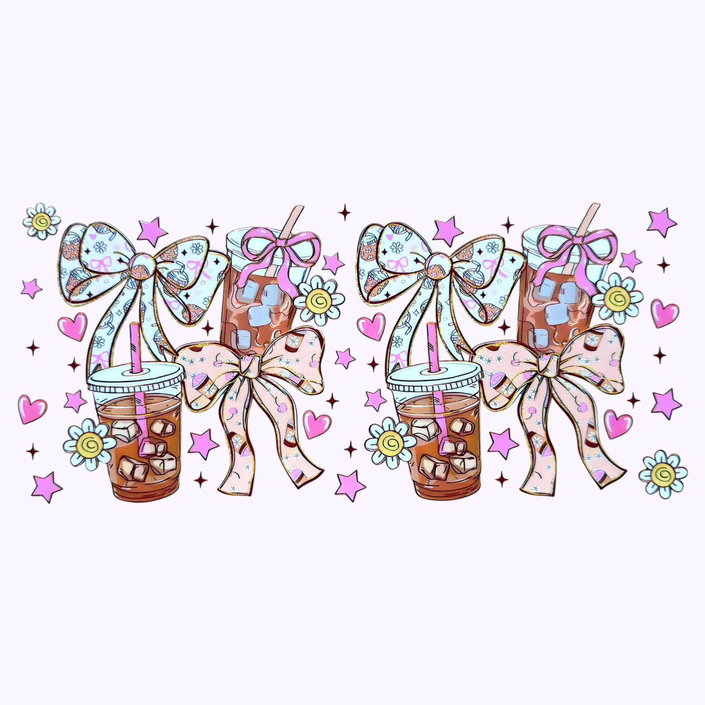 Iced Coffee & Bows Cup Wrap #123