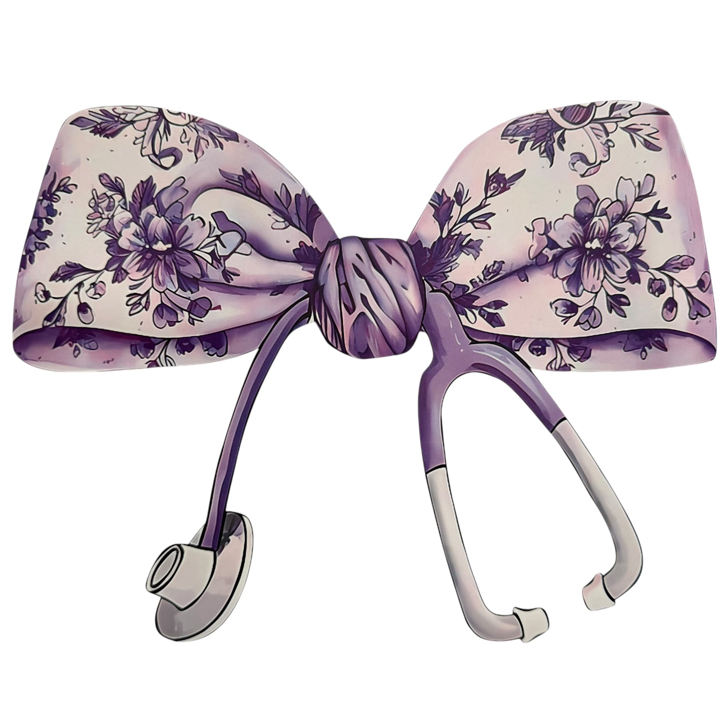 Purple Stethoscope Bow DTF 11” #69
