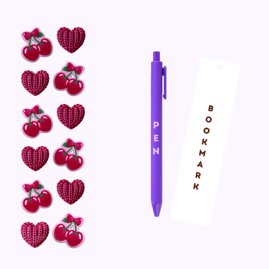 Cherries & Hearts Pen/Bookmark Wrap #37