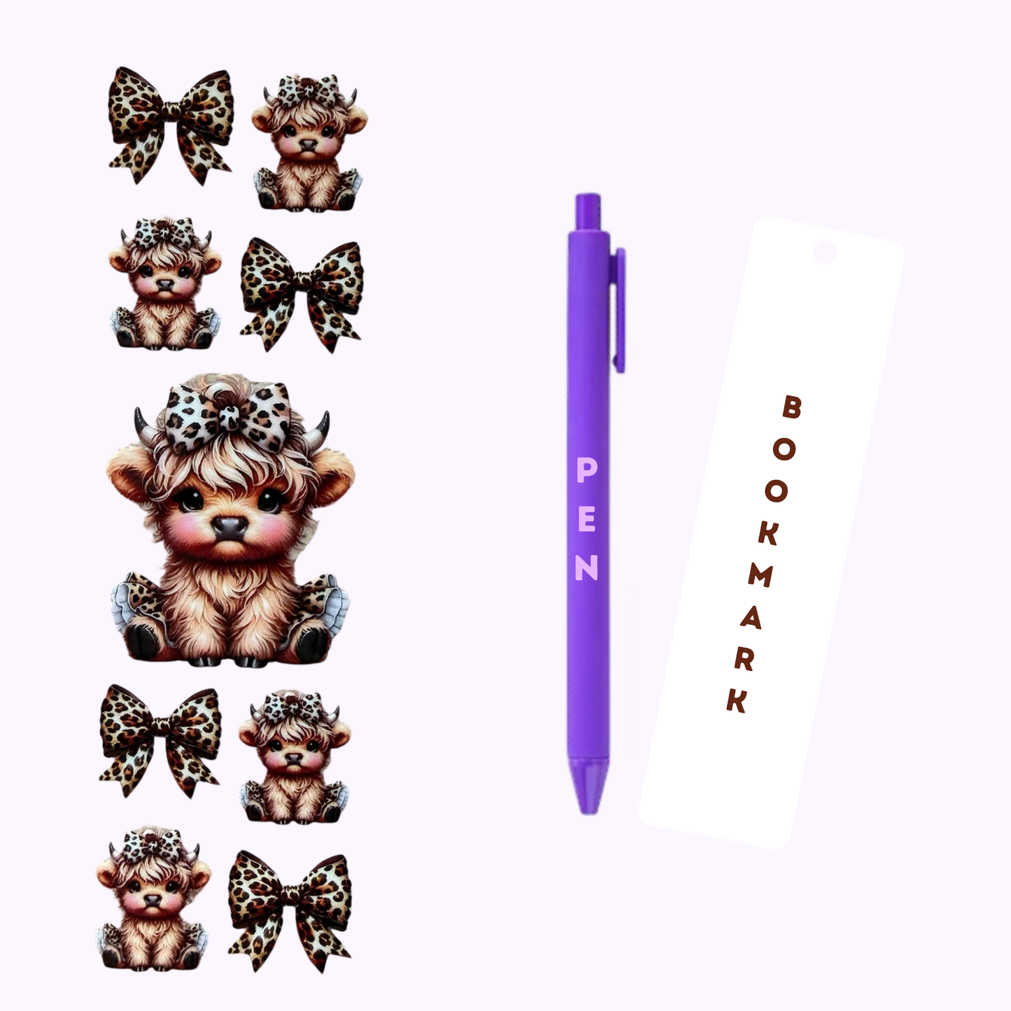 Cute Cow Pen/Bookmark Wrap #57