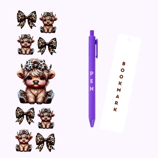 Cute Cow Pen/Bookmark Wrap #57