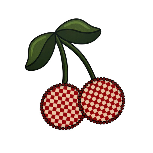 Plaid Cherries DTF 3.5” #4