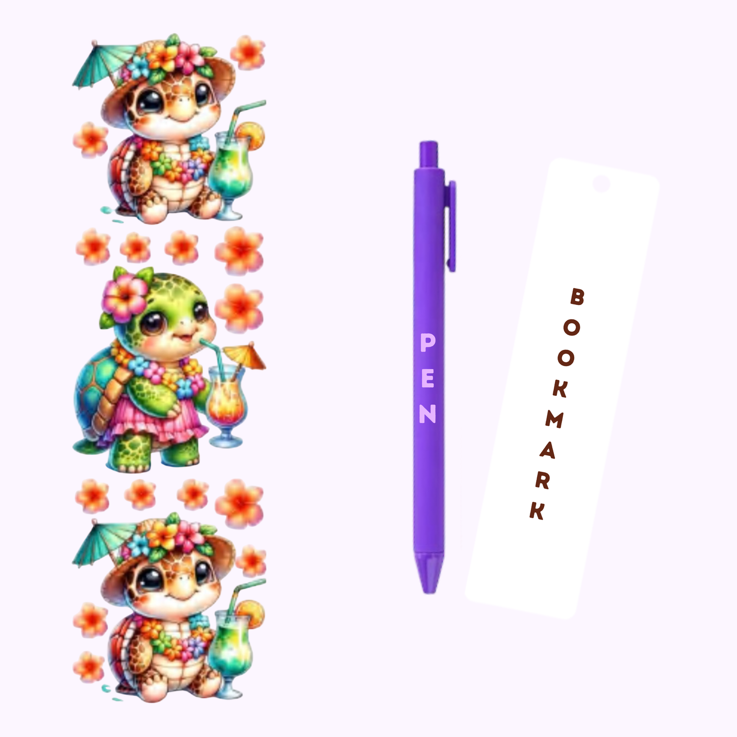 Turtle On Vacation Pen/Bookmark Wrap #20