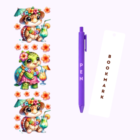 Turtle On Vacation Pen/Bookmark Wrap #20