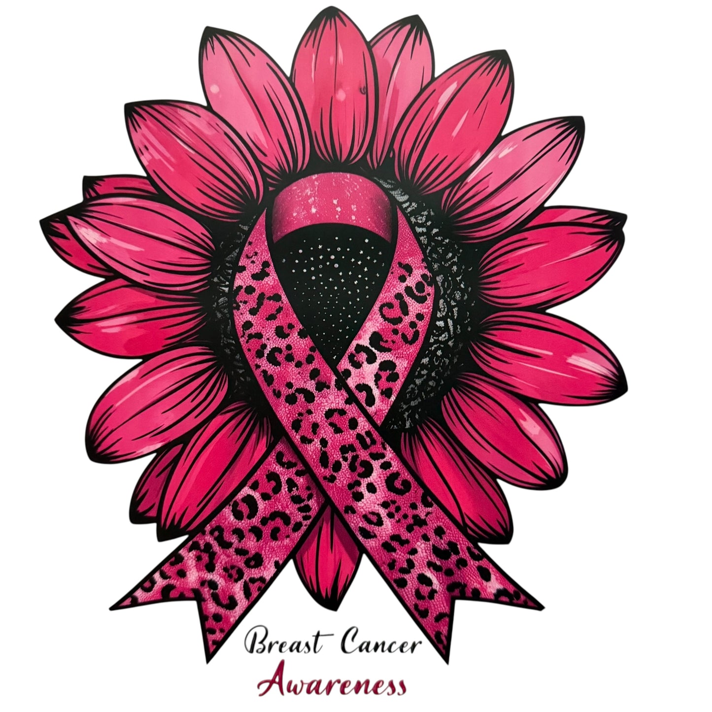 Breast Cancer Awareness Flower Adult DTF #71