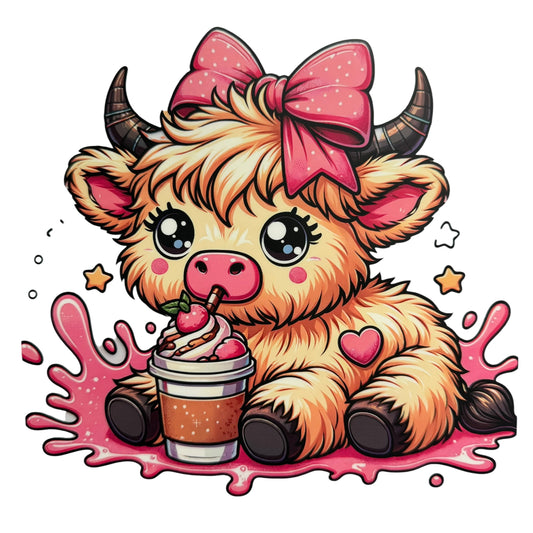 Cute Cow DTF 8” #19