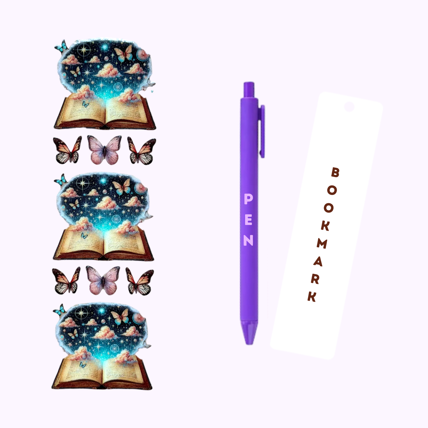 Books & Butterflies Pen/Bookmark Wrap #10