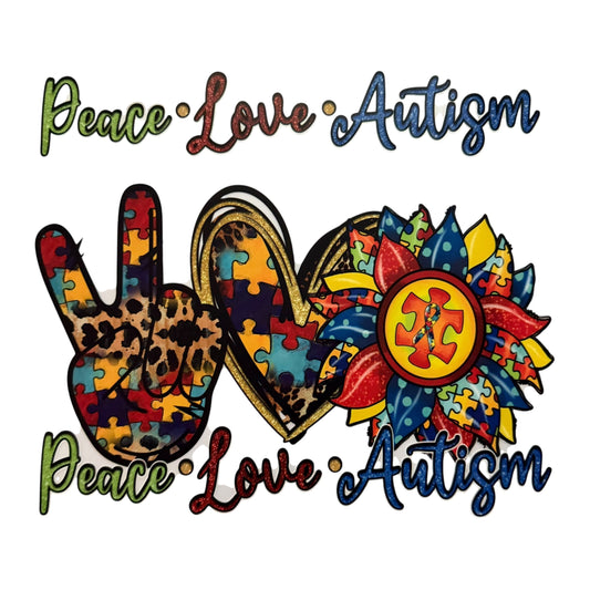 Peace,Love,Autism DTF 10” #27