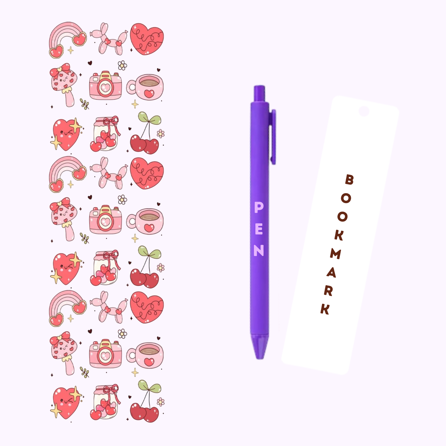 Ballon Dogs & Hearts Pen/Bookmark Wrap #33