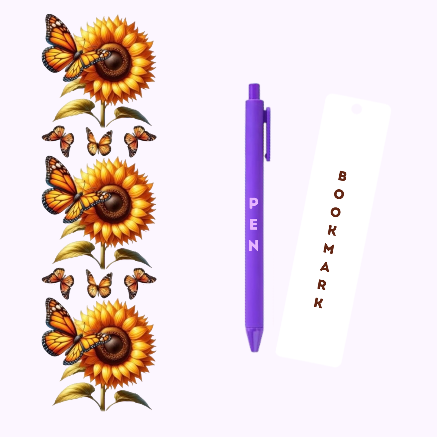 Sunflowers & Butterflies Pen/Bookmark Wrap #30