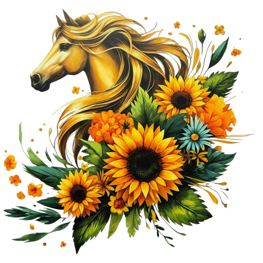 Horse & Sunflowers Adult DTF #7