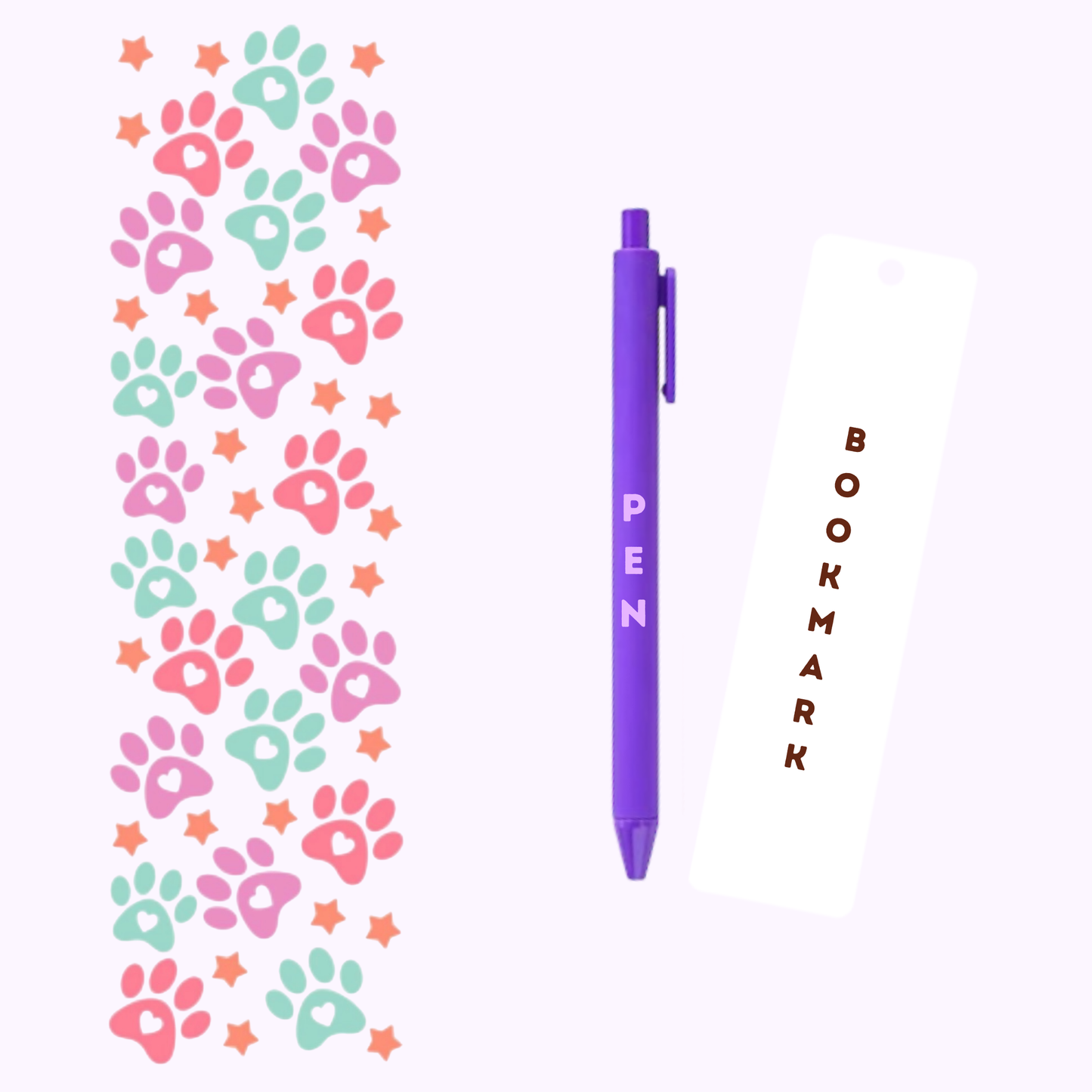 Paw Prints Pen/Bookmark Wrap #25